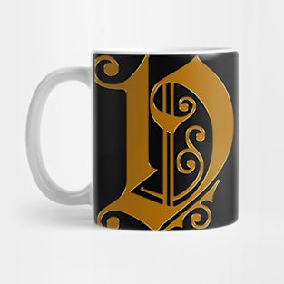 Golden Letter V Mug